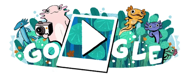 Axolotl Photo Safari Google Doodle, 2023