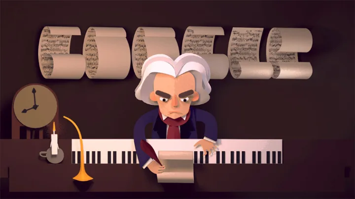 Beethoven's Music Puzzle Google Doodle, 2015